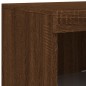 vidaXL Aparador con luz LED 3 pzas madera de ingeniería marrón roble