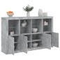 vidaXL Aparador con luz LED 3 pzas madera de ingeniería gris hormigón vidaXL Aparador con luz LED 3 pzas madera de ingeniería gris hormigón