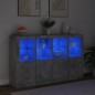 vidaXL Aparador con luz LED 3 pzas madera de ingeniería gris hormigón vidaXL Aparador con luz LED 3 pzas madera de ingeniería gris hormigón