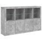 vidaXL Aparador con luz LED 3 pzas madera de ingeniería gris hormigón vidaXL Aparador con luz LED 3 pzas madera de ingeniería gris hormigón