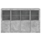 vidaXL Aparador con luz LED 3 pzas madera de ingeniería gris hormigón vidaXL Aparador con luz LED 3 pzas madera de ingeniería gris hormigón
