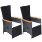vidaXL Juego de comedor para jardín 5 piezas negro vidaXL Juego de comedor para jardín 5 piezas negro