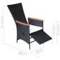 vidaXL Juego de comedor para jardín 5 piezas negro vidaXL Juego de comedor para jardín 5 piezas negro