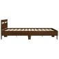 vidaXL Cama con cabecero madera ingeniería marrón roble 200x200 cm