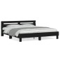 vidaXL Estructura cama con cabecero madera ingeniería negro 200x200 cm vidaXL Estructura cama con cabecero madera ingeniería negro 200x200 cm