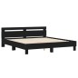 vidaXL Estructura cama con cabecero madera ingeniería negro 200x200 cm vidaXL Estructura cama con cabecero madera ingeniería negro 200x200 cm