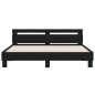 vidaXL Estructura cama con cabecero madera ingeniería negro 200x200 cm vidaXL Estructura cama con cabecero madera ingeniería negro 200x200 cm