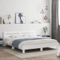 vidaXL Estructura de cama cabecero y luces LED blanca 180x200 cm vidaXL Estructura de cama cabecero y luces LED blanca 180x200 cm