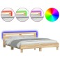 vidaXL Estructura de cama cabecero y luces LED roble Sonoma 180x200 cm vidaXL Estructura de cama cabecero y luces LED roble Sonoma 180x200 cm