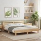 vidaXL Estructura de cama cabecero y luces LED roble Sonoma 180x200 cm vidaXL Estructura de cama cabecero y luces LED roble Sonoma 180x200 cm