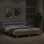 vidaXL Estructura de cama cabecero y luces LED roble Sonoma 180x200 cm vidaXL Estructura de cama cabecero y luces LED roble Sonoma 180x200 cm