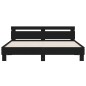 vidaXL Estructura de cama cabecero y luces LED negra160x200 cm