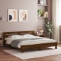vidaXL Estructura de cama cabecero y luces LED marrón roble 160x200 cm vidaXL Estructura de cama cabecero y luces LED marrón roble 160x200 cm