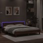 vidaXL Estructura de cama cabecero y luces LED marrón roble 160x200 cm vidaXL Estructura de cama cabecero y luces LED marrón roble 160x200 cm