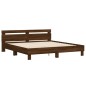 vidaXL Estructura de cama cabecero y luces LED marrón roble 160x200 cm vidaXL Estructura de cama cabecero y luces LED marrón roble 160x200 cm