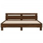 vidaXL Estructura de cama cabecero y luces LED marrón roble 160x200 cm vidaXL Estructura de cama cabecero y luces LED marrón roble 160x200 cm