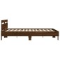 vidaXL Estructura de cama cabecero y luces LED marrón roble 160x200 cm vidaXL Estructura de cama cabecero y luces LED marrón roble 160x200 cm