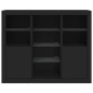 vidaXL Aparadores con luces LED 3 piezas madera de ingeniería negro vidaXL Aparadores con luces LED 3 piezas madera de ingeniería negro