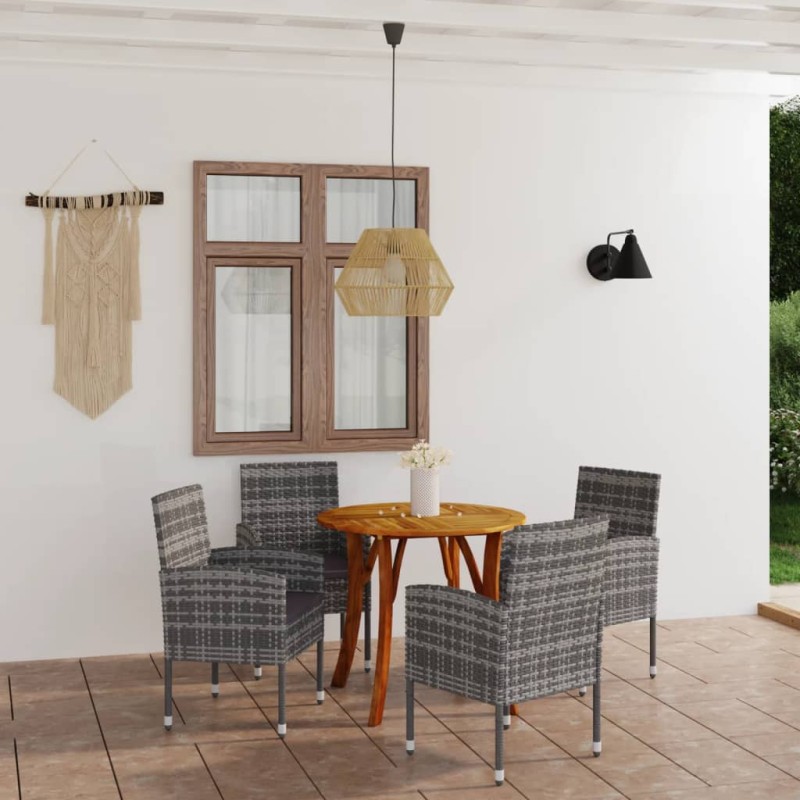 vidaXL Juego de comedor de jardín 5 piezas gris antracita vidaXL Juego de comedor de jardín 5 piezas gris antracita