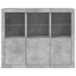 vidaXL Aparador con luz LED 3 pzas madera de ingeniería gris hormigón vidaXL Aparador con luz LED 3 pzas madera de ingeniería gris hormigón