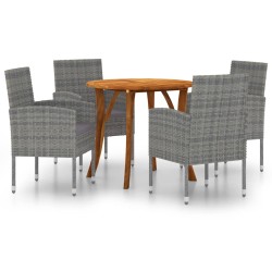 vidaXL Juego de comedor de jardín 5 piezas gris antracita