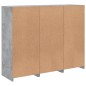vidaXL Aparador con luz LED 3 pzas madera de ingeniería gris hormigón vidaXL Aparador con luz LED 3 pzas madera de ingeniería gris hormigón