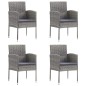 vidaXL Juego de comedor de jardín 5 piezas gris antracita vidaXL Juego de comedor de jardín 5 piezas gris antracita