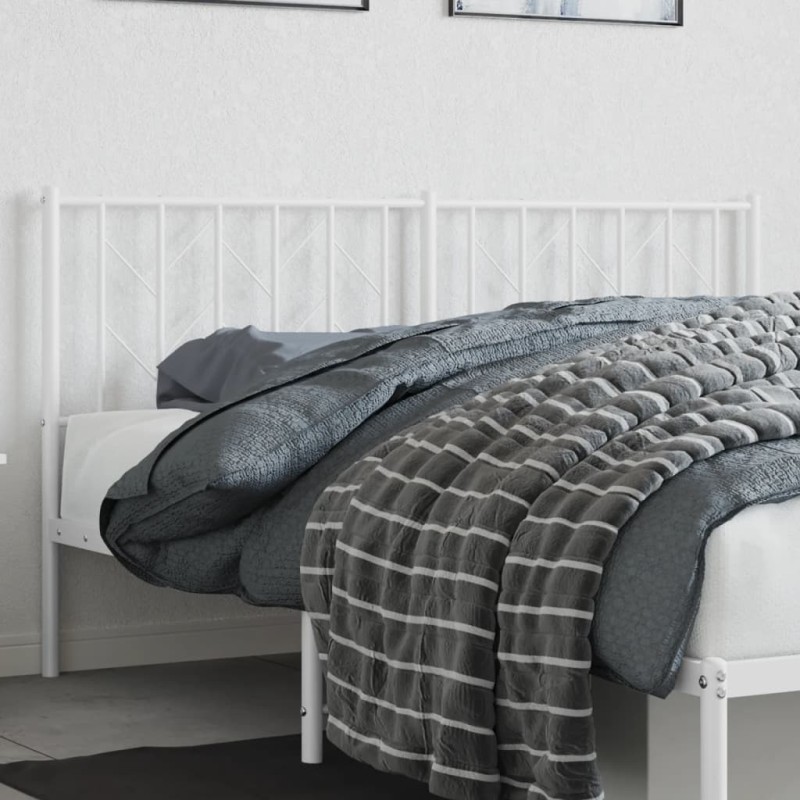 vidaXL Cabecero de metal blanco 160 cm vidaXL Cabecero de metal blanco 160 cm