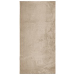 vidaXL Alfombra de pelo corto suave lavable HUARTE arena 100x200 cm