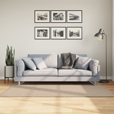 vidaXL Alfombra de pelo corto suave lavable HUARTE arena 120x170 cm