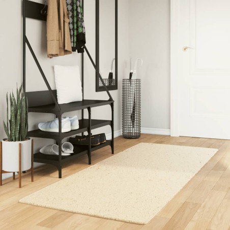 vidaXL Alfombra de pelo corto suave lavable HUARTE crema 80x200 cm