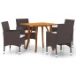 vidaXL Juego de comedor para jardín de 5 piezas marrón vidaXL Juego de comedor para jardín de 5 piezas marrón