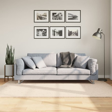 vidaXL Alfombra de pelo corto suave lavable HUARTE beige 140x200 cm