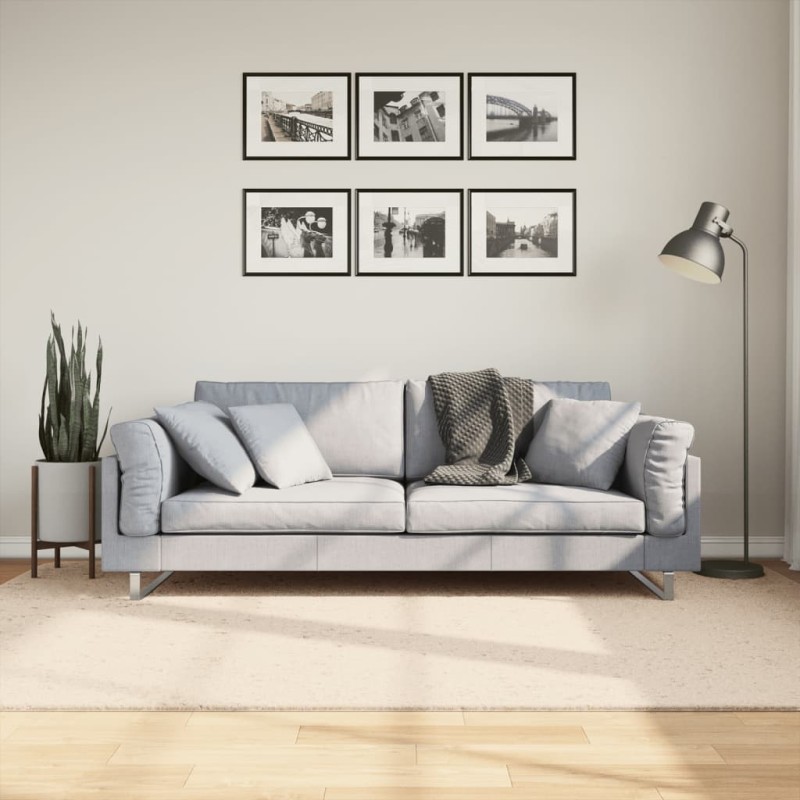 vidaXL Alfombra de pelo corto suave lavable HUARTE beige 160x230 cm