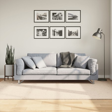 vidaXL Alfombra de pelo corto suave lavable HUARTE beige 160x230 cm