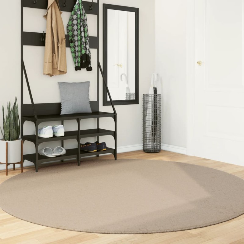 vidaXL Alfombra de pelo corto suave lavable HUARTE arena Ø 200 cm vidaXL Alfombra de pelo corto suave lavable HUARTE arena Ø 200 cm