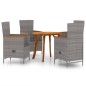 vidaXL Juego de comedor para jardín 5 piezas gris vidaXL Juego de comedor para jardín 5 piezas gris