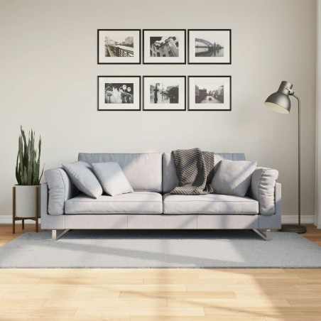 vidaXL Alfombra de pelo corto suave lavable HUARTE gris 100x200 cm
