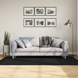 vidaXL Alfombra de pelo corto suave lavable HUARTE negro 100x200 cm