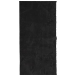 vidaXL Alfombra de pelo corto suave lavable HUARTE negro 100x200 cm