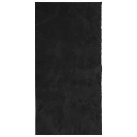 vidaXL Alfombra de pelo corto suave lavable HUARTE negro 100x200 cm