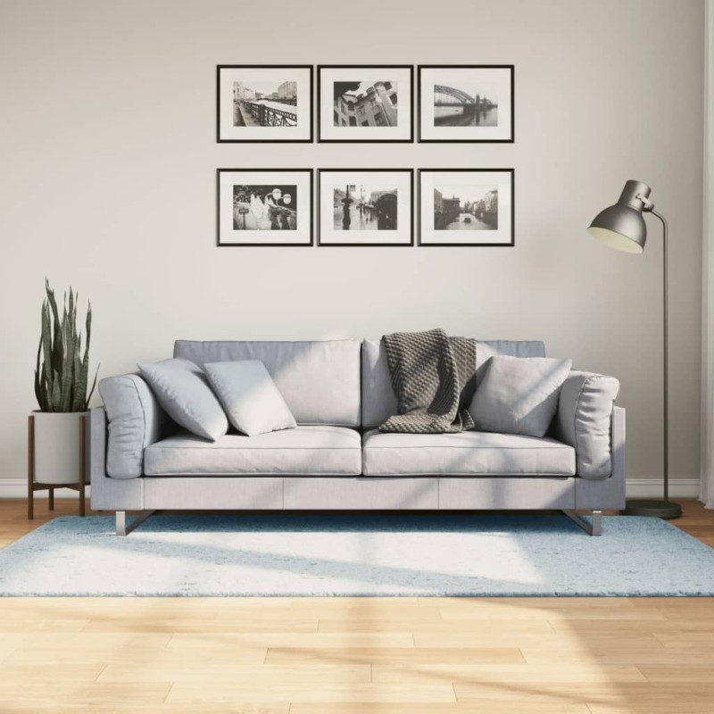 vidaXL Alfombra de pelo corto suave lavable HUARTE azul 100x200 cm vidaXL Alfombra de pelo corto suave lavable HUARTE azul 100x200 cm
