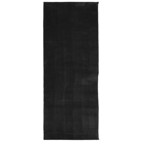 vidaXL Alfombra de pelo corto suave lavable HUARTE negro 80x200 cm