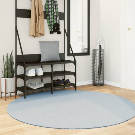 vidaXL Alfombra de pelo corto suave lavable HUARTE azul Ø 160 cm