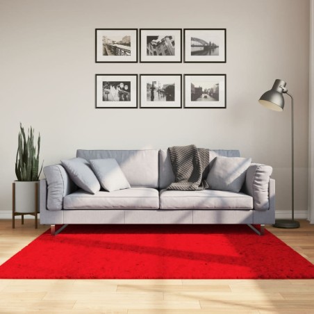 vidaXL Alfombra de pelo corto suave lavable HUARTE rojo 160x160 cm