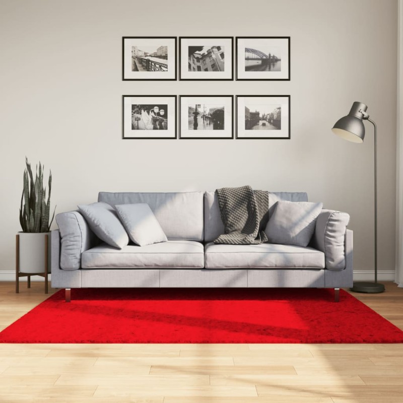 vidaXL Alfombra de pelo corto suave lavable HUARTE rojo 120x170 cm vidaXL Alfombra de pelo corto suave lavable HUARTE rojo 120x170 cm