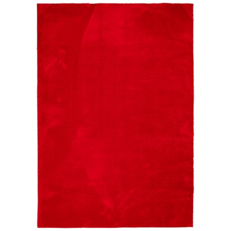 vidaXL Alfombra de pelo corto suave lavable HUARTE rojo 120x170 cm