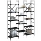 vidaXL Estantería madera de ingeniería negra 127,5x28,5x172,5 cm vidaXL Estantería madera de ingeniería negra 127,5x28,5x172,5 cm