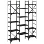 vidaXL Estantería madera de ingeniería negra 127,5x28,5x172,5 cm vidaXL Estantería madera de ingeniería negra 127,5x28,5x172,5 cm