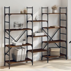 vidaXL Estantería madera de ingeniería roble marrón 160x28,5x136,5 cm